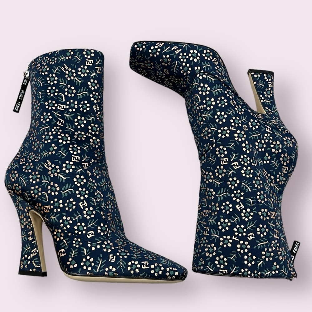 Fendi Floral Jacquard Boots